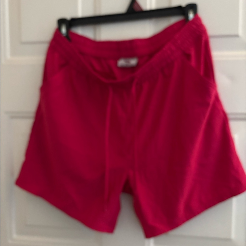 US Apparel Women’s Vibrant Pink Athletic Shorts with Drawstring Waist
